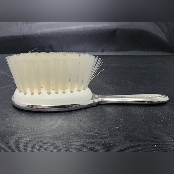 Silver Plated W. Enamel Keepsake Swan And Lotus Baby Hair Brush for Toddler Girl - Picture 6 of 7